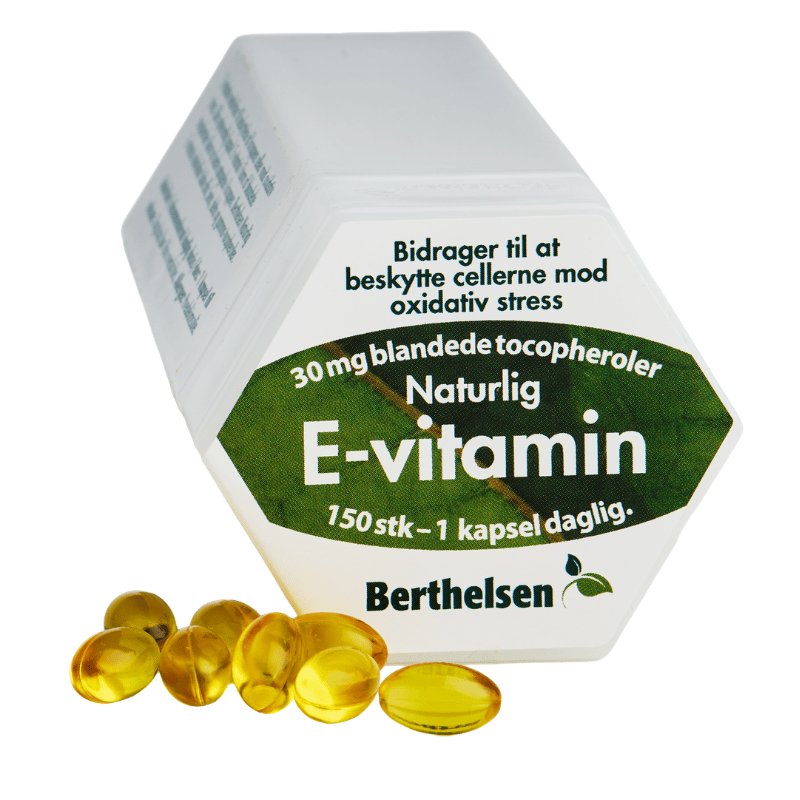 Berthelsen E-vitamin 30 mg (150 kapsler)