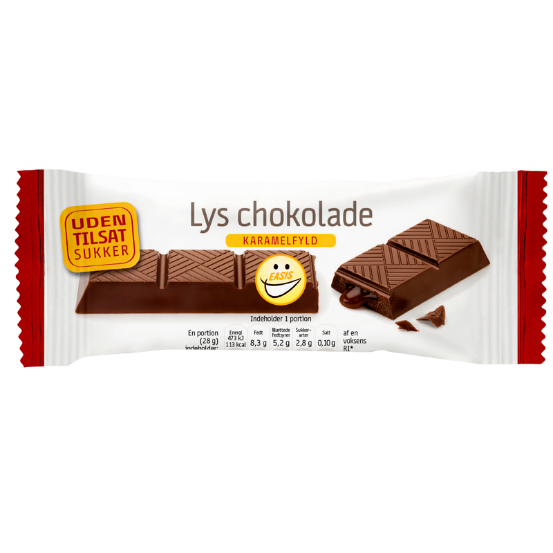 EASIS Lys Chokoladebar Med Karamelfyld (28 g)