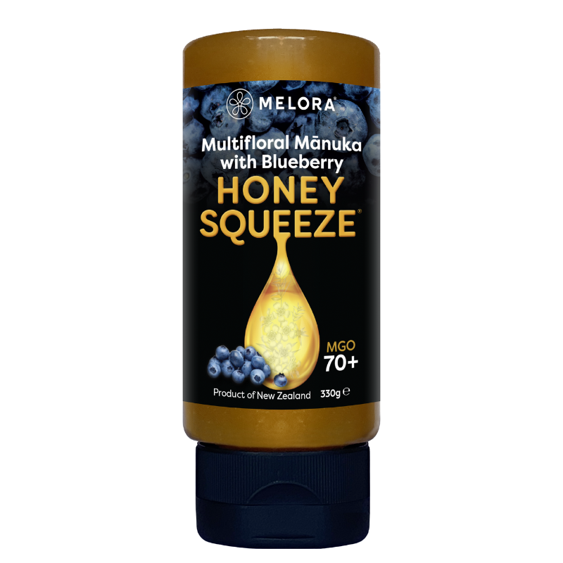 Melora Multifloral Manuka Honey 70+ MGO Blueberry Squeeze (330 g)