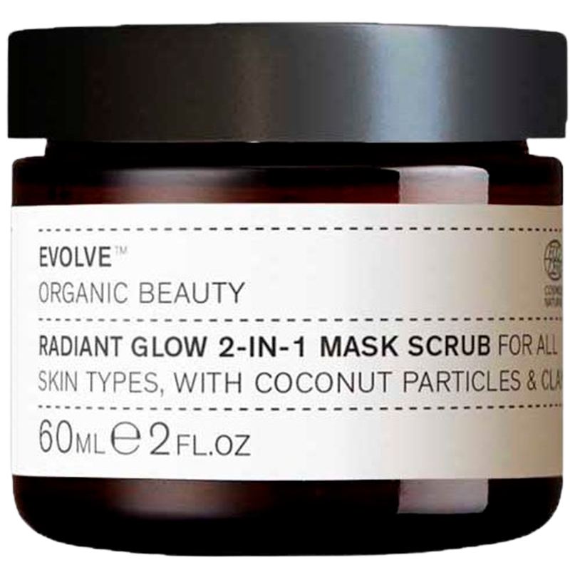 Tilbud Evolve Organic Beauty Radiant Glow 2 in 1 Mask Scrub (60 ml) køb billig