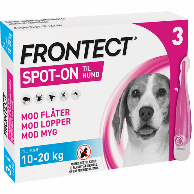 Frontect Til Hunde 10-20 kg 135,2+1009,6 mg (3 x 2 ml)