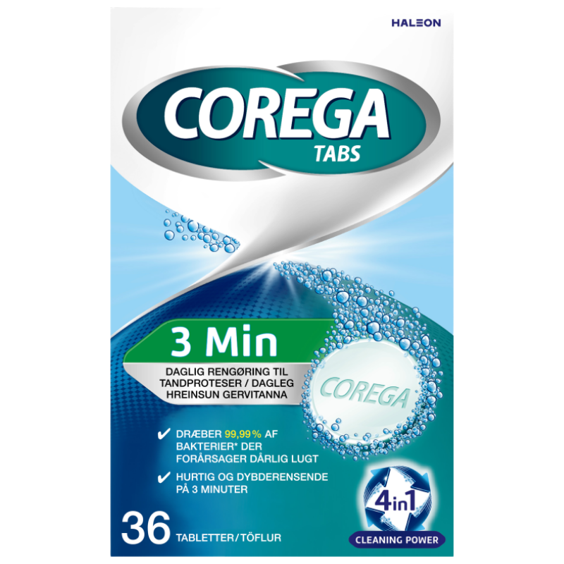 Corega Tabs 3 Minutes Proteserengøring (36 tabl)