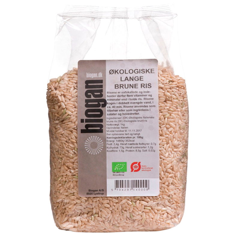 Biogan Lange Brune Ris Ø (1 kg)