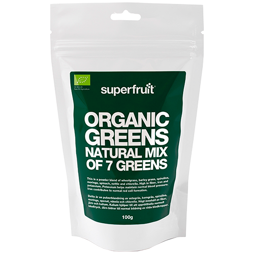 UDSALG Superfruit Organic Greens Pulver Ø (100 g) køb billig