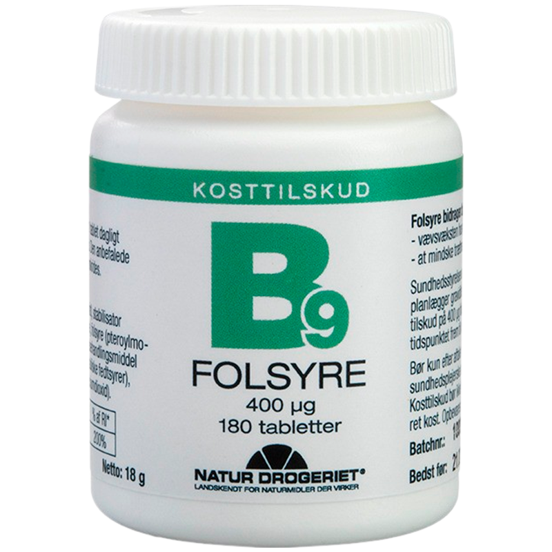 Natur Drogeriet Folsyre B9 (180 tabletter)