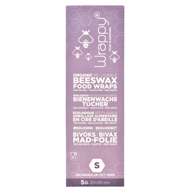 Wrappy Genanvendeligt Bivoks Madindpakning Ø 20x20 cm (5 stk)