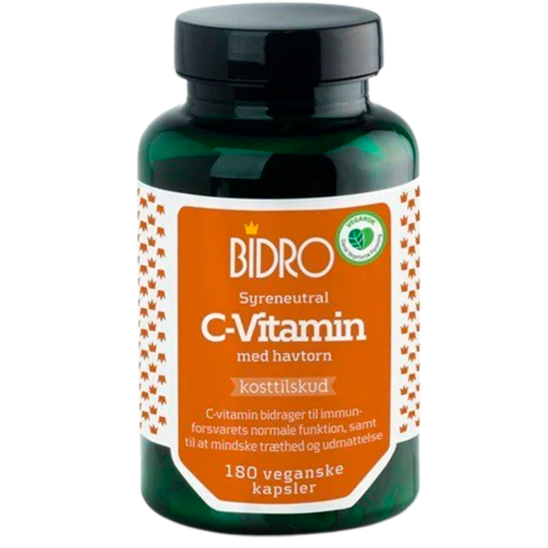 Tilbud Bidro Vitamin C (180 kap) køb billig