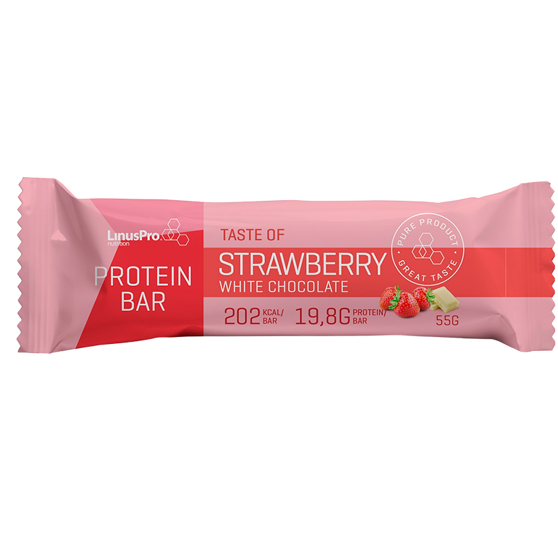 LinusPro Proteinbar Jordbær & Hvid Chokolade (55 g)