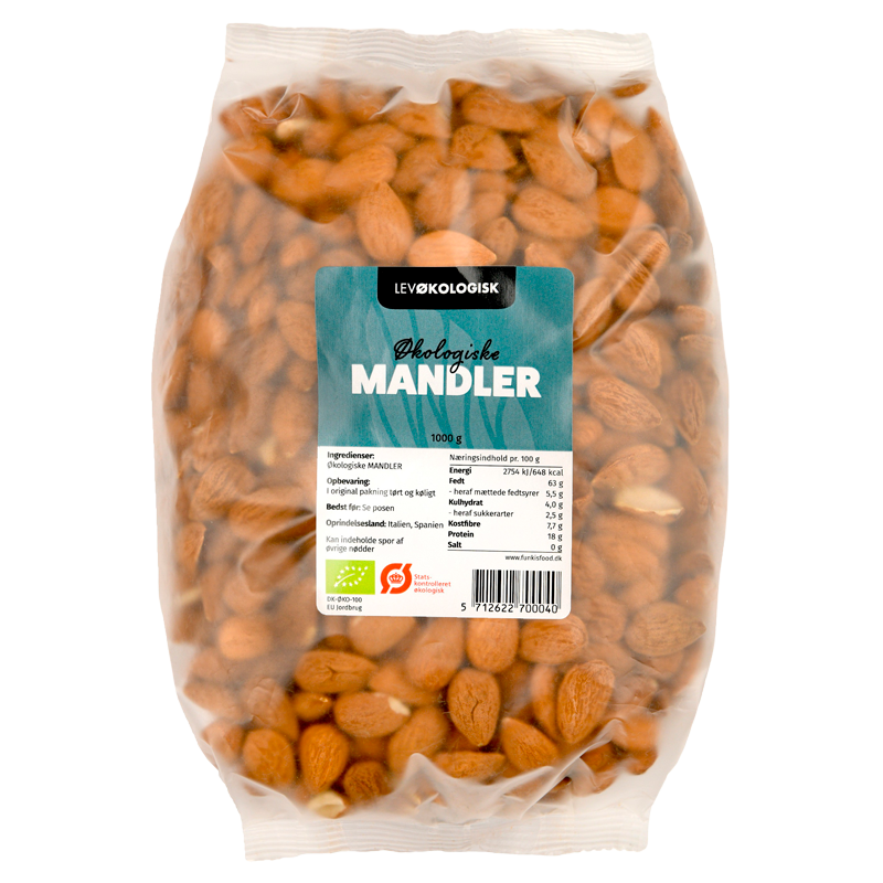 Lev Økologisk Mandler (1 kg)