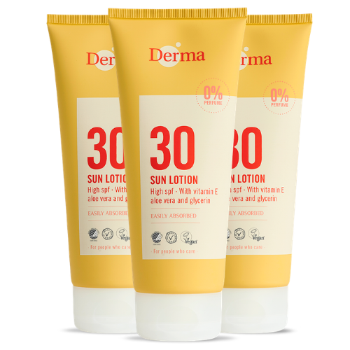 3 x Derma Sun Sollotion Høj SPF 30 (200 ml)