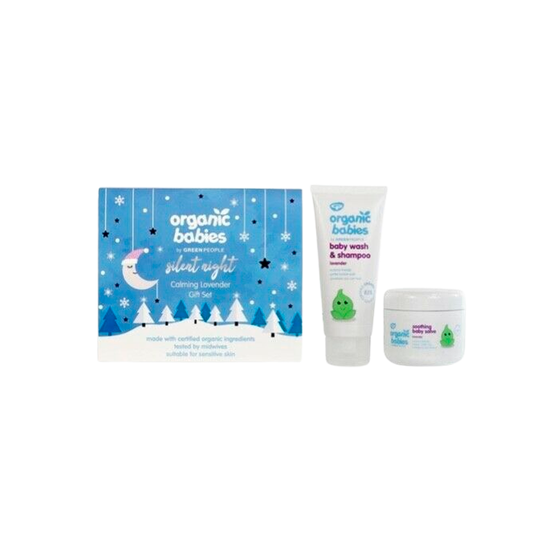 GreenPeople Silent Night Baby Gift Lavender Baby Wash & Baby Salve (200 ml)