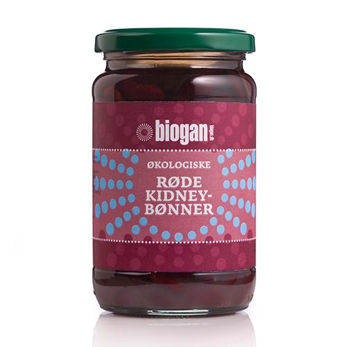 Biogan, røde kidney bønner i glas (300g)