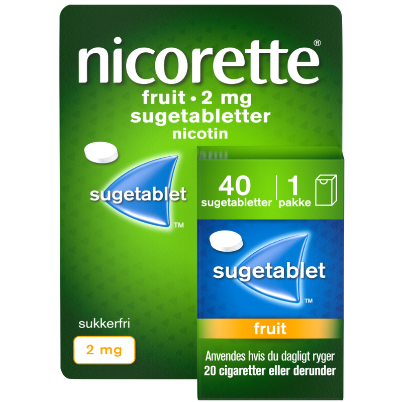 Nicorette Fruit Sugetabletter 2 mg (40 stk) Nicorette Fruit Sugetabletter 2 mg (40 stk)