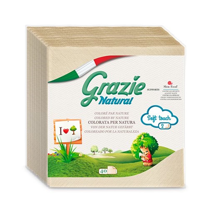 Grazie Natural Servietter 19x19 cm (40 stk)