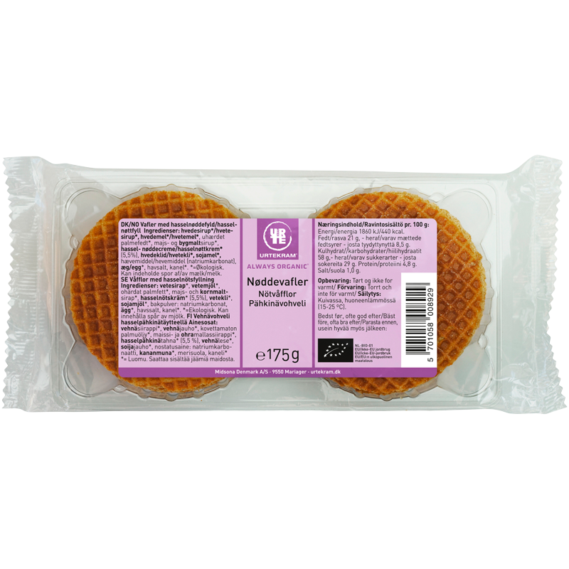 Urtekram Hollandske Nødde Vafler Ø (175 g)