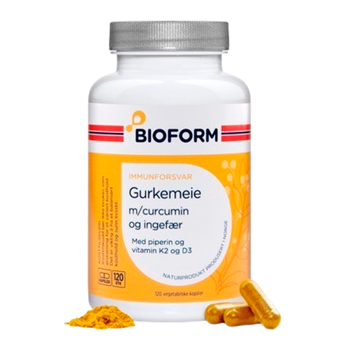 Bioform Gurkemeje m. Curcumin & Ingefær (120 kaps)