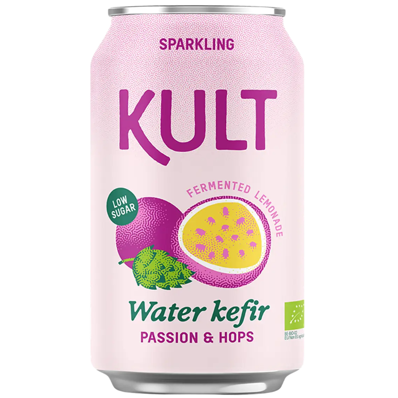 Kult Kefir Vandkefir Passionsfrugt & Humle Ø (330 ml)