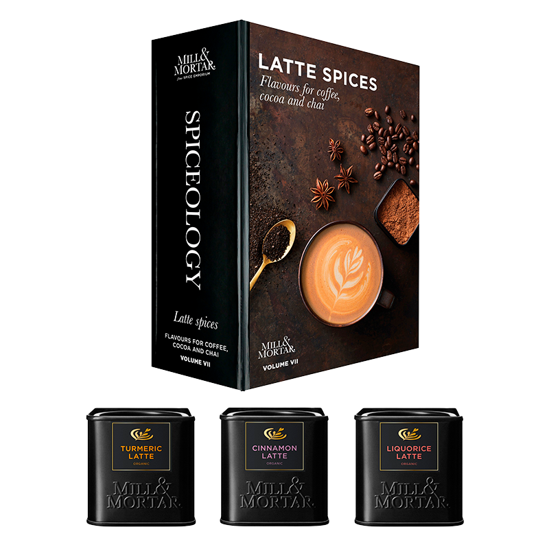 UDSALG Mill Mortar 3 Latte Spices Gaveæske Gurkemeje , Lakrids Kanel Latte (150 g) køb billig