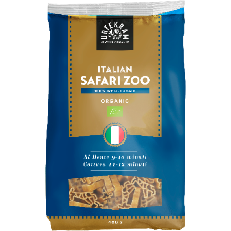 Vintilbud Urtekram Fuldkornspasta Safari Dyr Ø (500 gr) køb billig