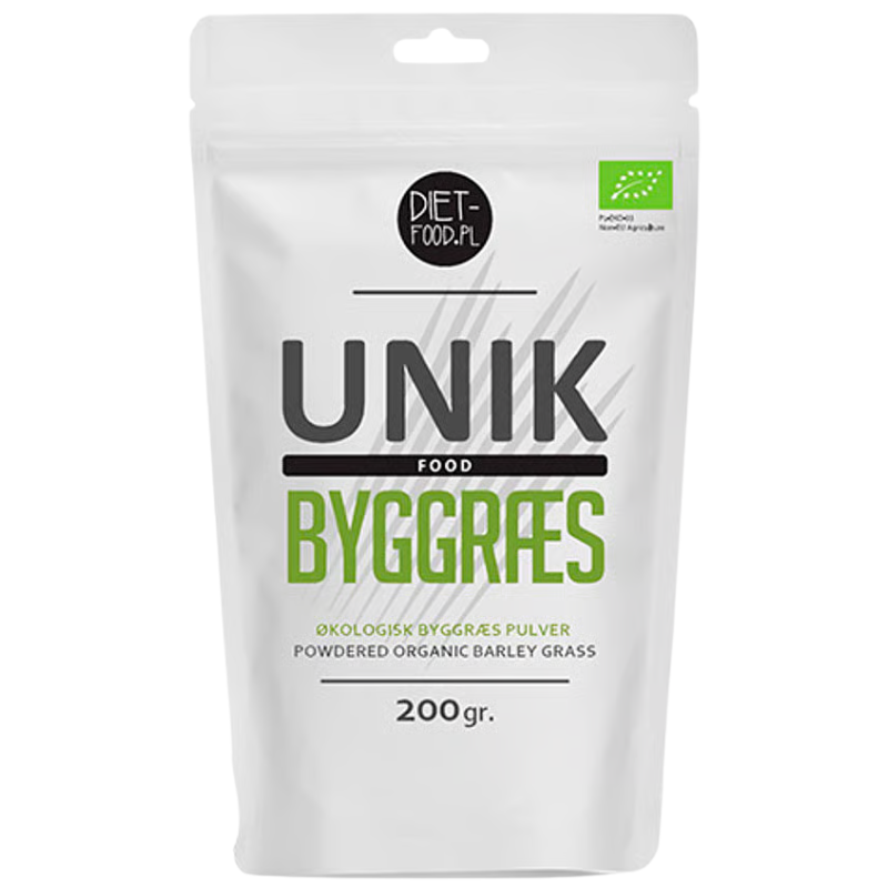 Unik Food Byggræs pulver Ø (200 g)
