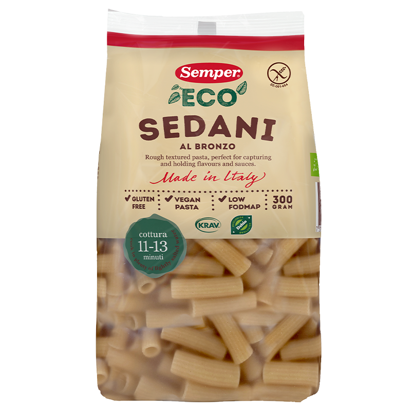 Semper Pasta sedani fuldkorn glutenfri Ø (300 g)