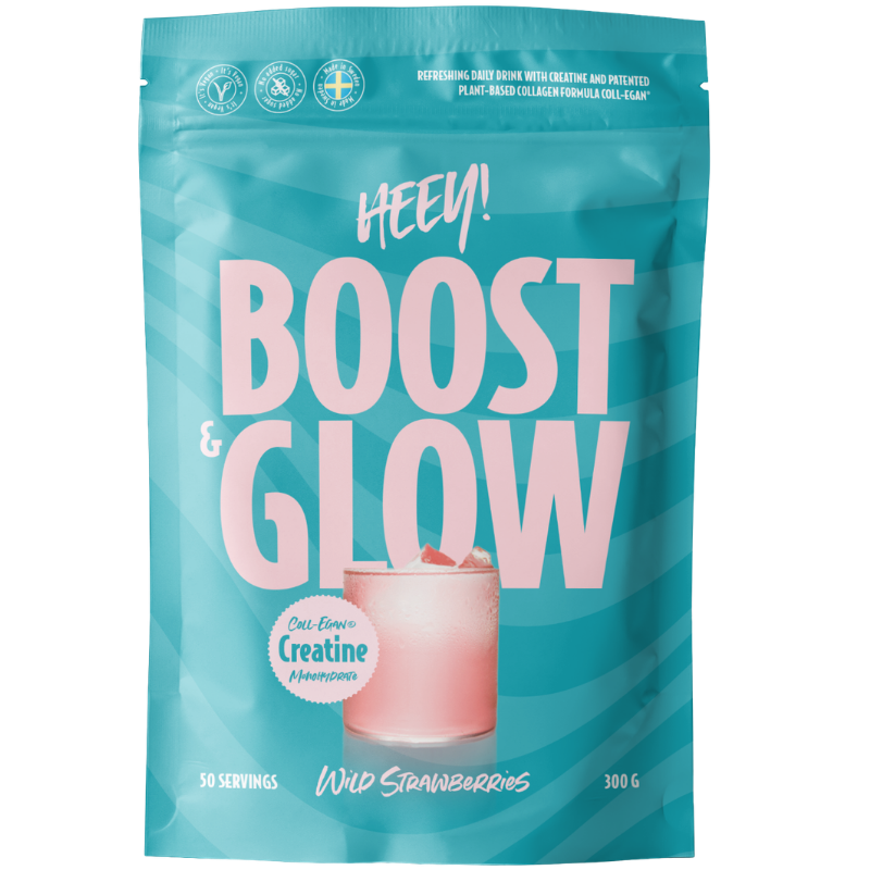 Heey! Boost & Glow Creatine + Vegan Collagen Wild Strawberries (300 g)