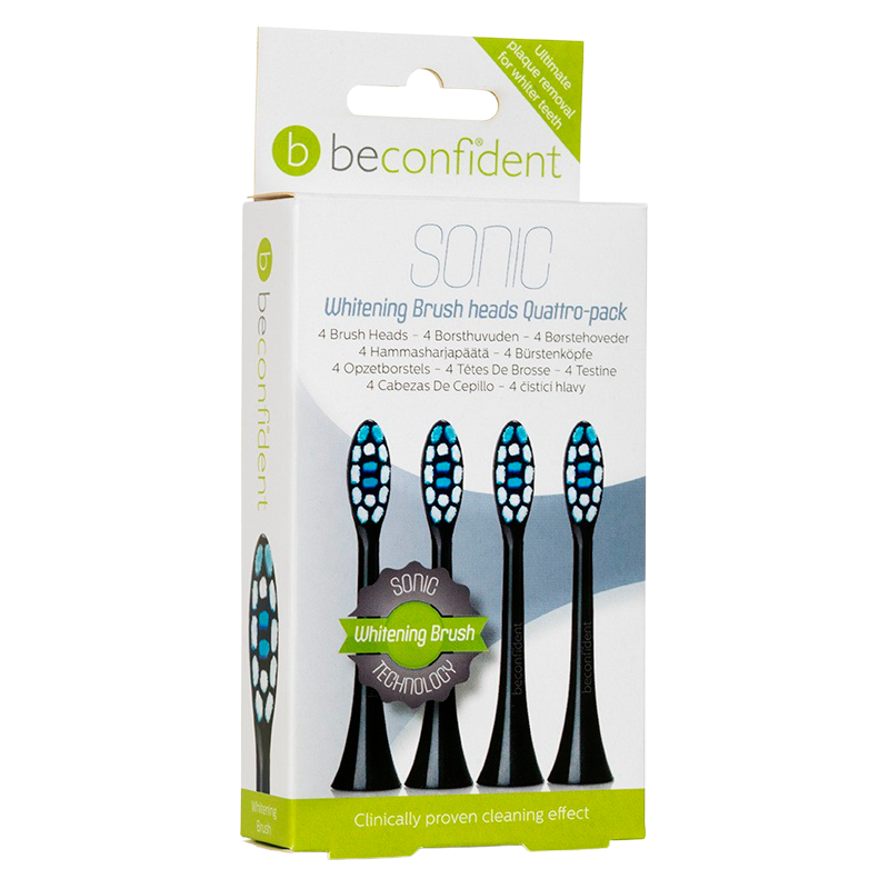 Beconfident Sonic Toothbrush Heads Whitening Black (4 stk)