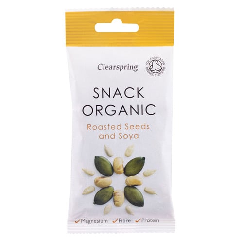 Clearspring - Ristede Græskar kerner og Soya Ø 35 gr.