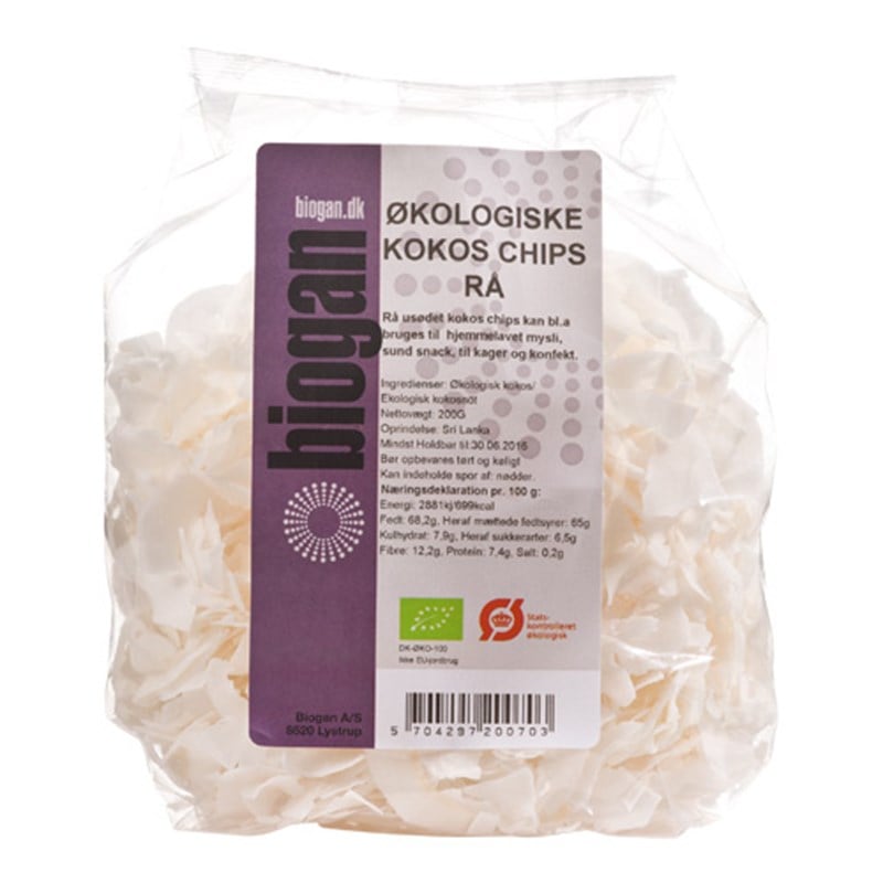 Biogan Kokoschips Rå Ø (200 gr)
