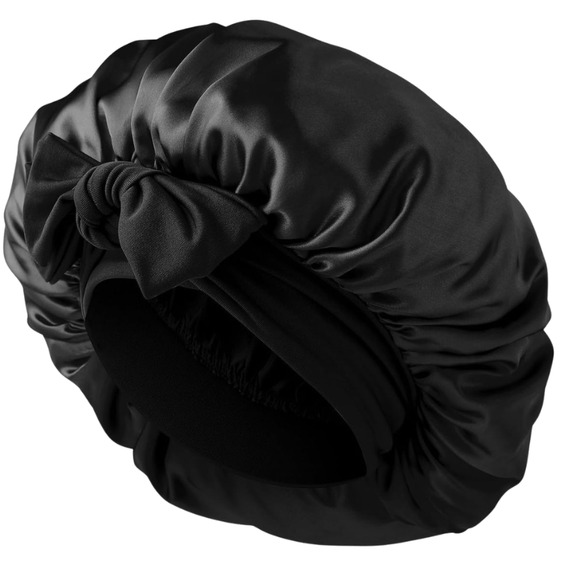 SOHO Makena Satin Hår Bonnet Sort (1 stk)