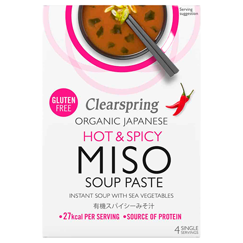 Tilbud Clearspring Miso Soup Paste Hot Krydret Ø (4 x 15 g) køb billig