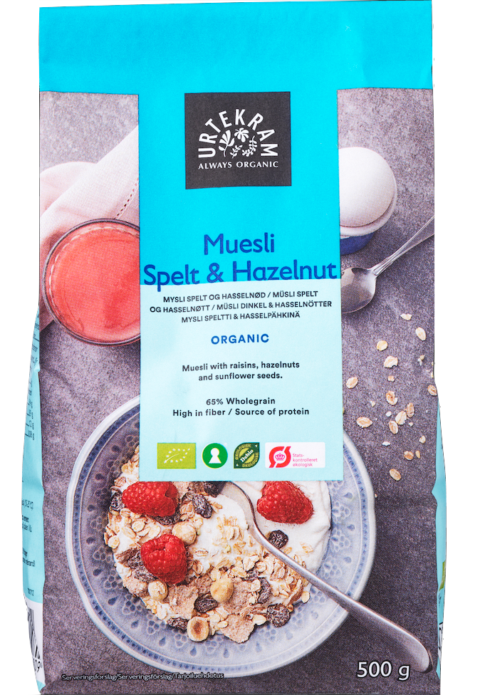 Urtekram Muesli Spelt & Hasselnød Ø (500 g)