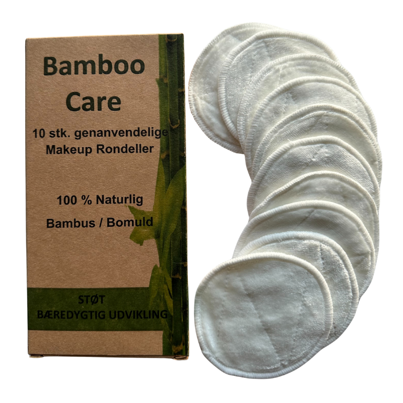 Bamboo Pro Makeup rondeller, Bambus & Bomuld, Genanvendelige 8 cm i diameter (10 stk)