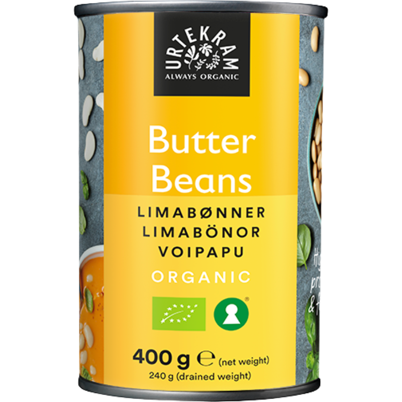 Tilbud Urtekram Butter Beans Ø (400 gr) køb billig