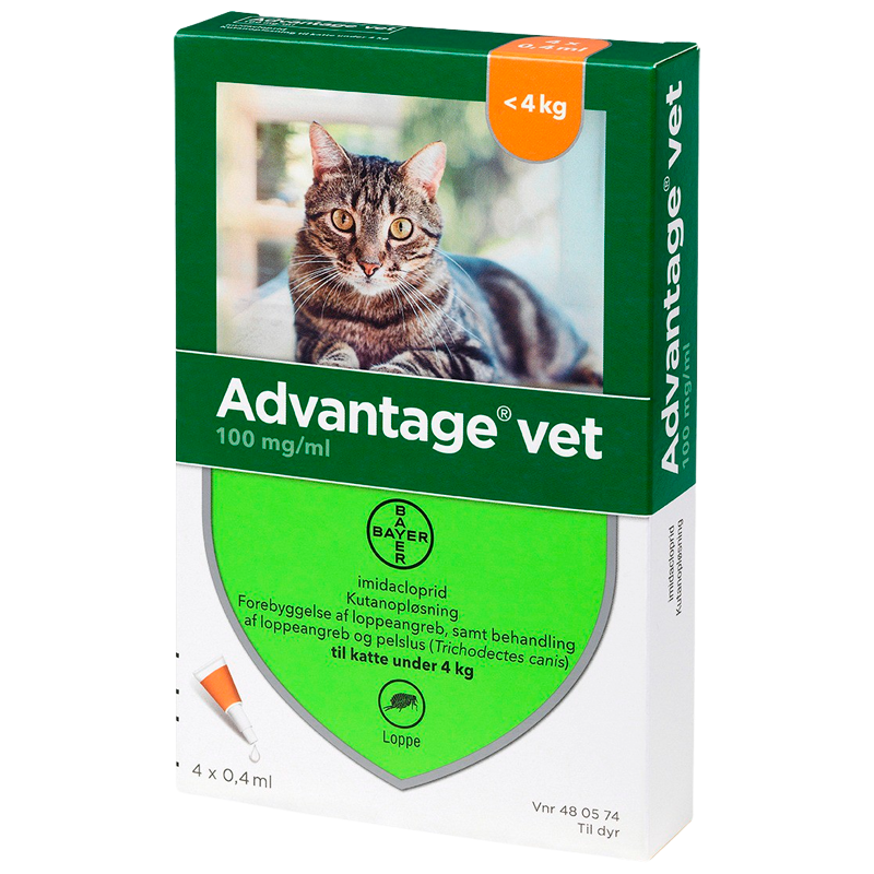 Advantage Vet 10 % Kat 0-4 Kg (4x4 ml)