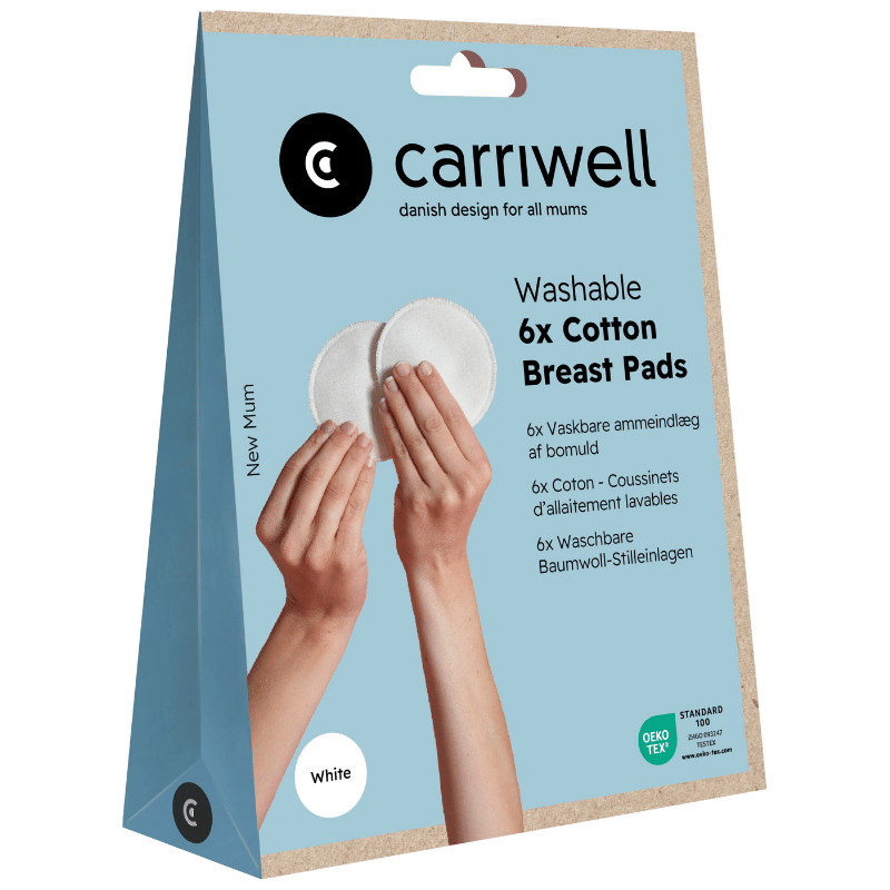 Carriwell Washable Breast Pads White (6 stk)