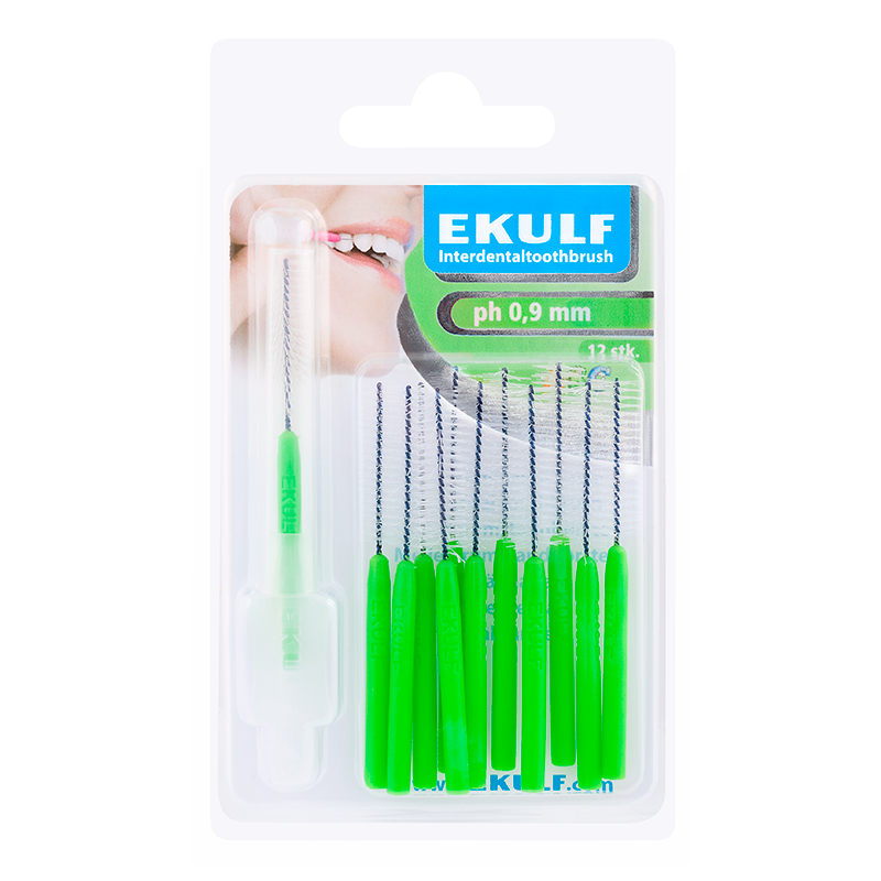Ekulf PH Mellemrumsbørste 0,9 mm Grøn (12 stk)