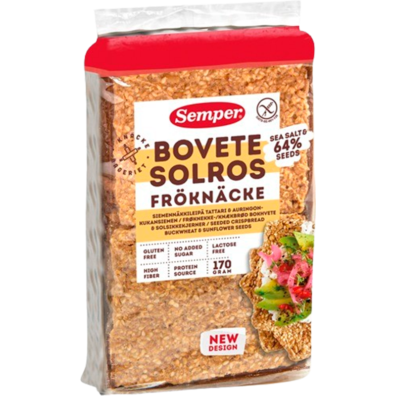 Semper Glutenfri Knækbrød Boghvede & Solsikkekerner (170 g)