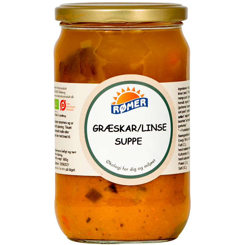 Græskar/Linse suppe sukkerfri Økologisk- 680 gr - Rømer