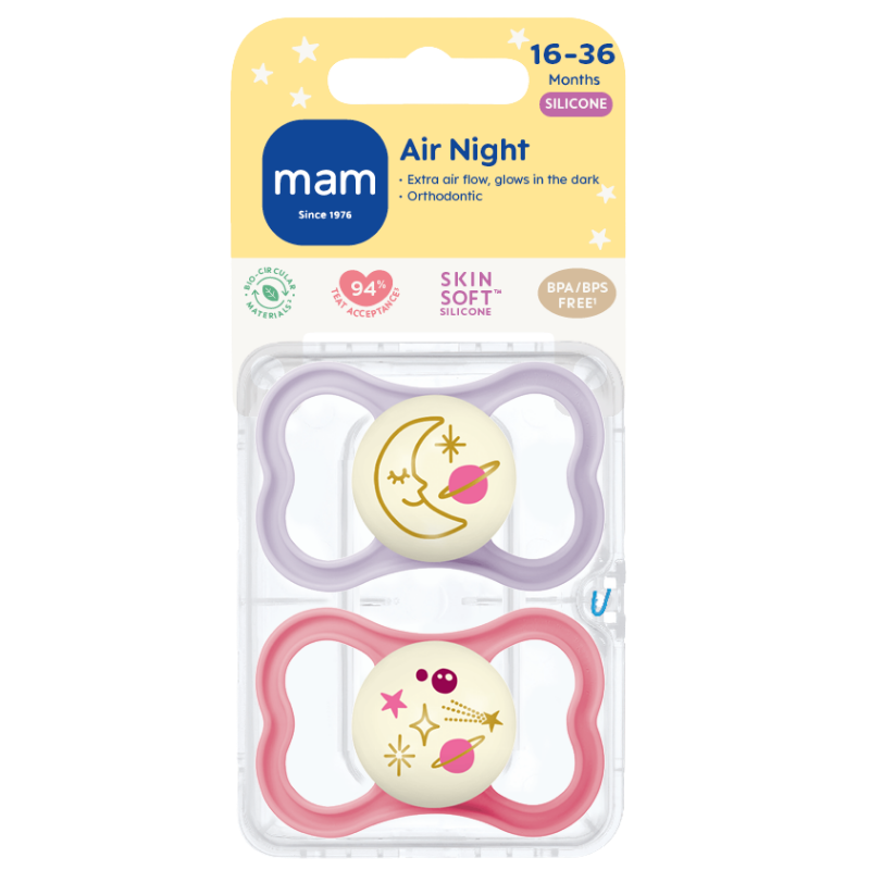 MAM Air Sut Night Pink 16-36M (2 stk)