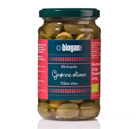 Biogan Oliven Grønne U. Sten Ø (340 gr)