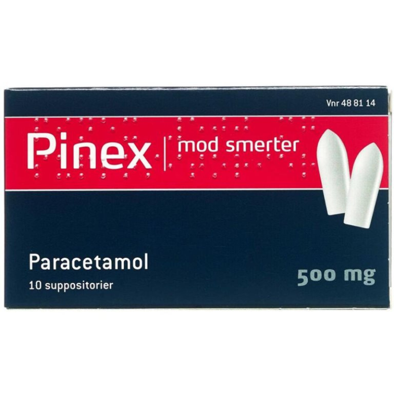 Pinex Suppositorier 500 mg (10 stk) Pinex Suppositorier 500 mg (10 stk)