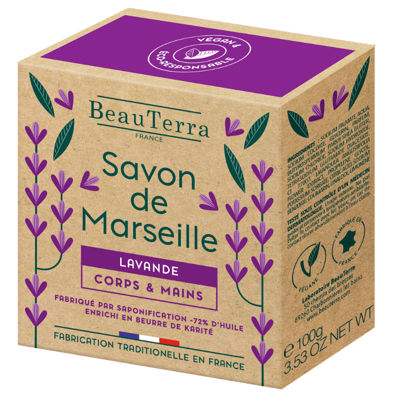 Beau Terra Marseille Sæbebar Lavendel (100 g)
