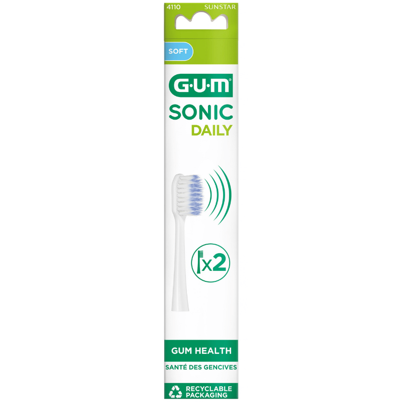 GUM Refill Sonic Hvid Børstehoveder (2 stk)