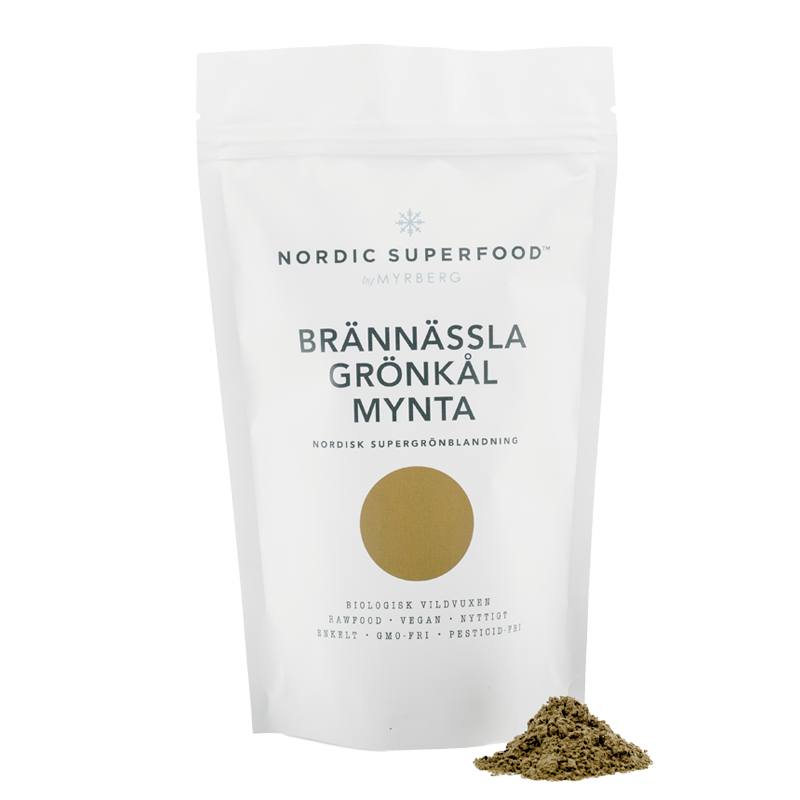 Nordic Superfood Pulver Green Brændenælde, Grønkål, Mynte (80 g)