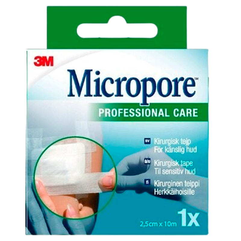 3M Micropore Kirurgisk Tape 2,5 cm x 10 m (1 stk)