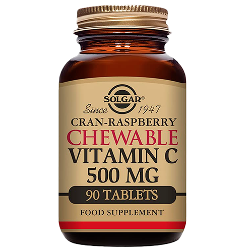 UDSALG Solgar Vitamin C 500mg Tranebær Hindbær (90 tab) køb billig