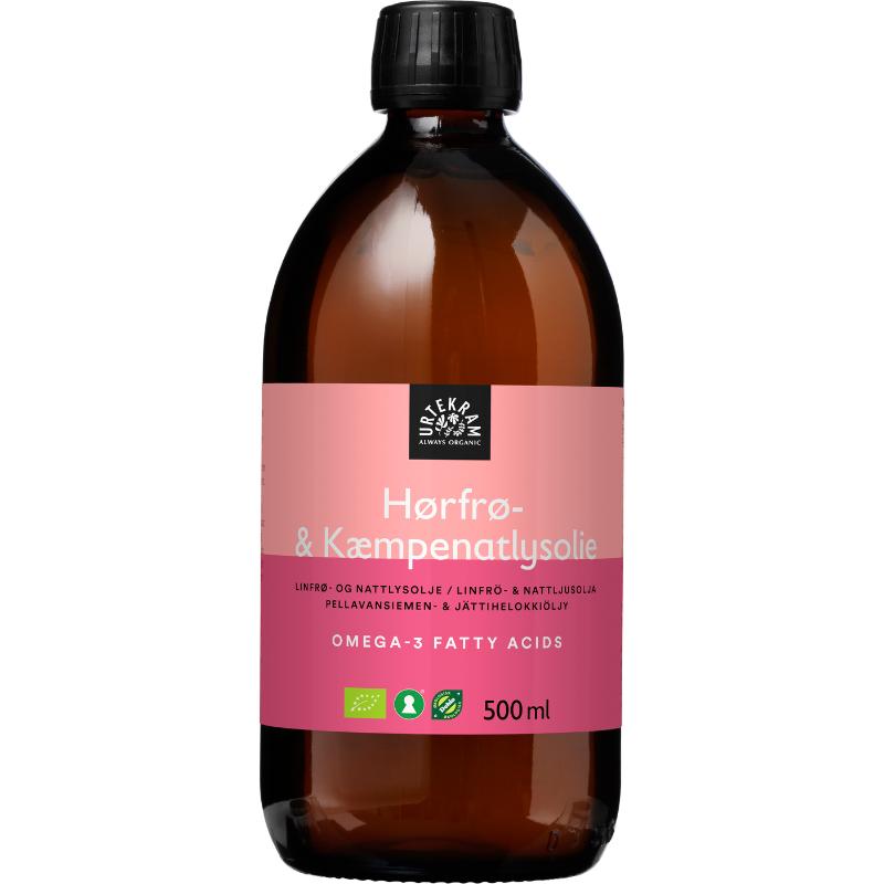 UDSALG Urtekram Hørfrø kæmpenatlysolie Ø (500 ml) køb billig