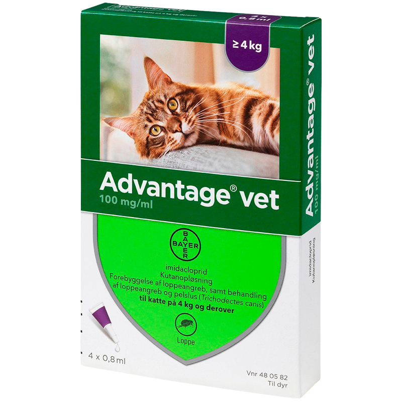 Advantage Vet 10 % Kat 4 Kg+ (4x0,8 ml)