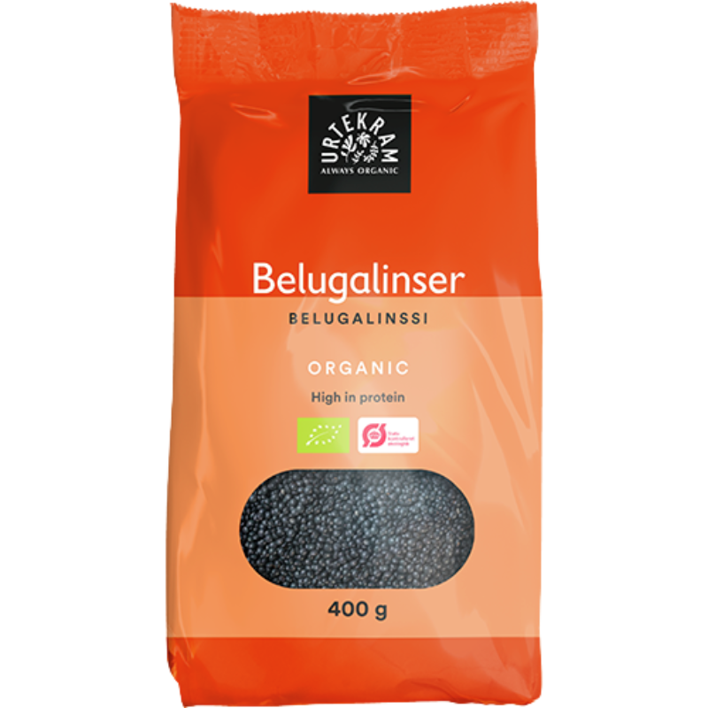 Tilbud Urtekram Beluga linser Ø 400 gr. køb billig